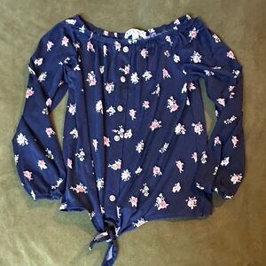 Floral Navy Kids Top